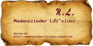 Madenszieder Líviusz névjegykártya